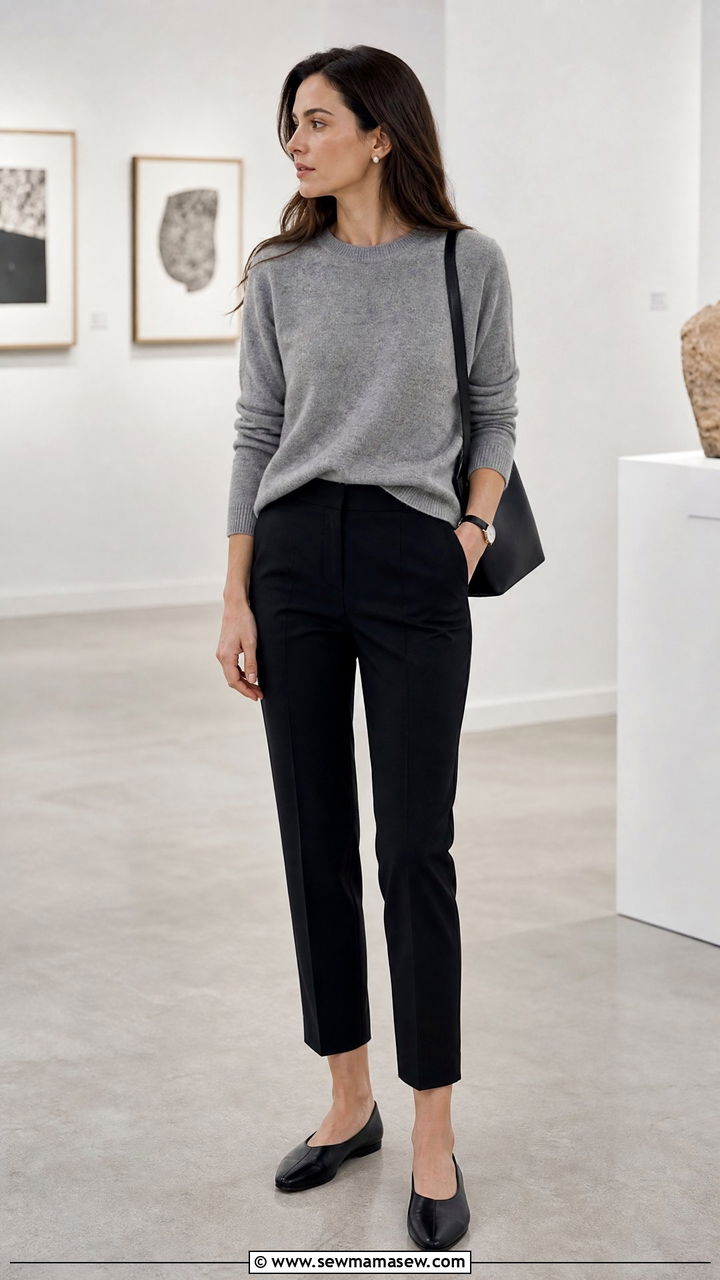 Ballet Flats Outfit With Trousers - 30 fashion inspo outfits