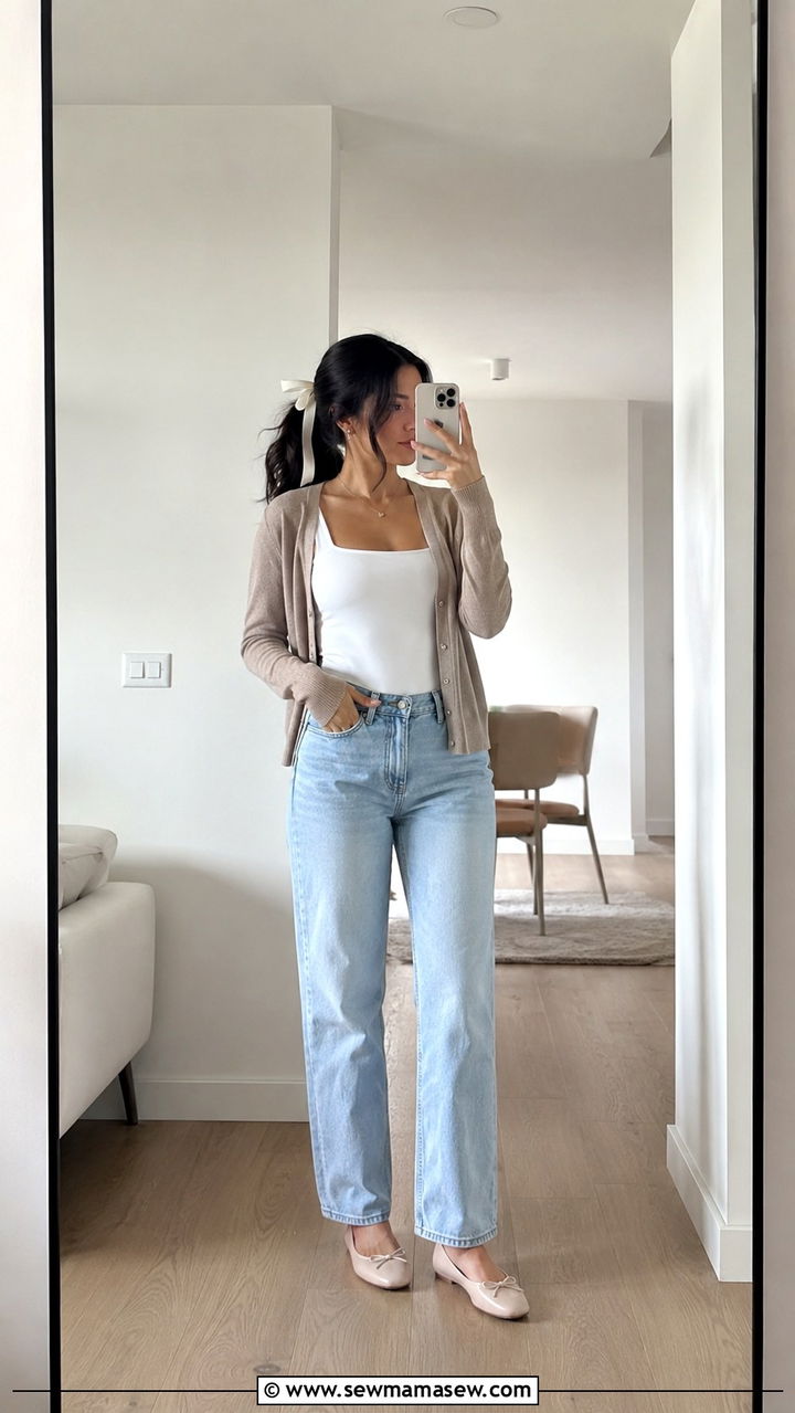 Ballet Flats and Jeans Outfit - 25 Balletcore outfit ideas
