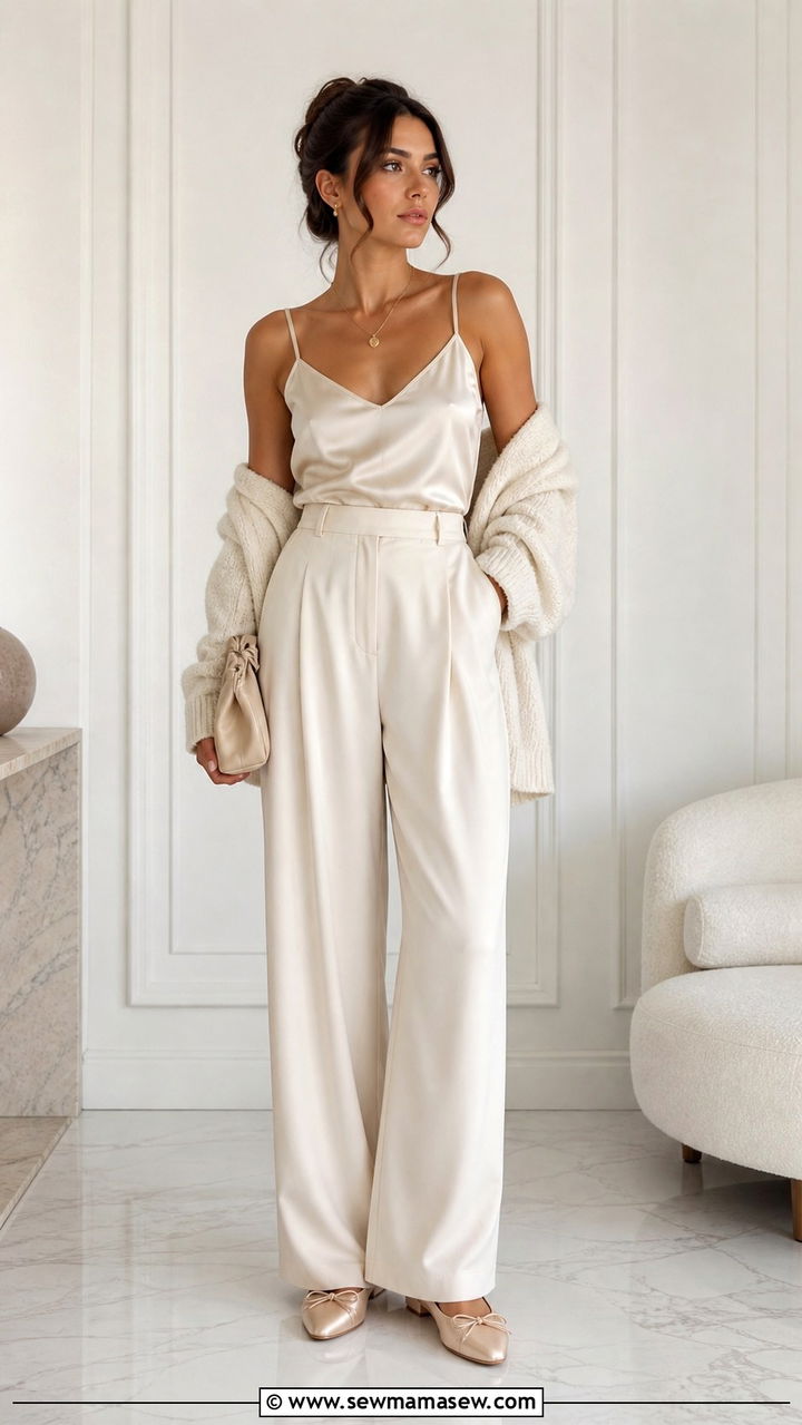 Ballet Wrap Top With Cargo Pants And Ballet Flats - 20 Ballet outfit ideas