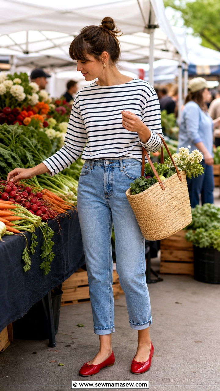 Ballet flats with cropped jeans - 40 Ballet flats outfit ideas