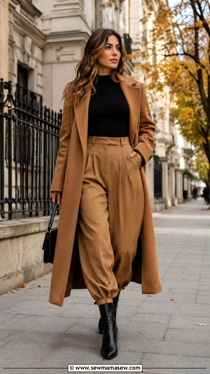 Balloon Pants With Fitted Knit and Ankle Boots - 25 balloon pants outfits inspo