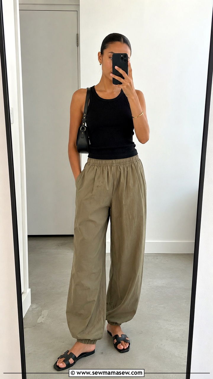 Balloon Pants With Fitted Top Outfit - 25 2026 fashion trends women casual