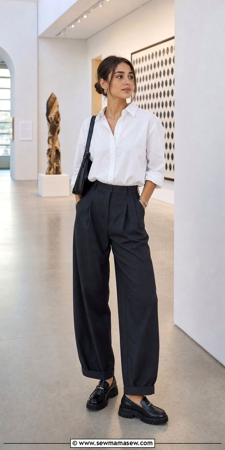 Balloon pants with chunky loafers - 35 balloon pants outfits for women