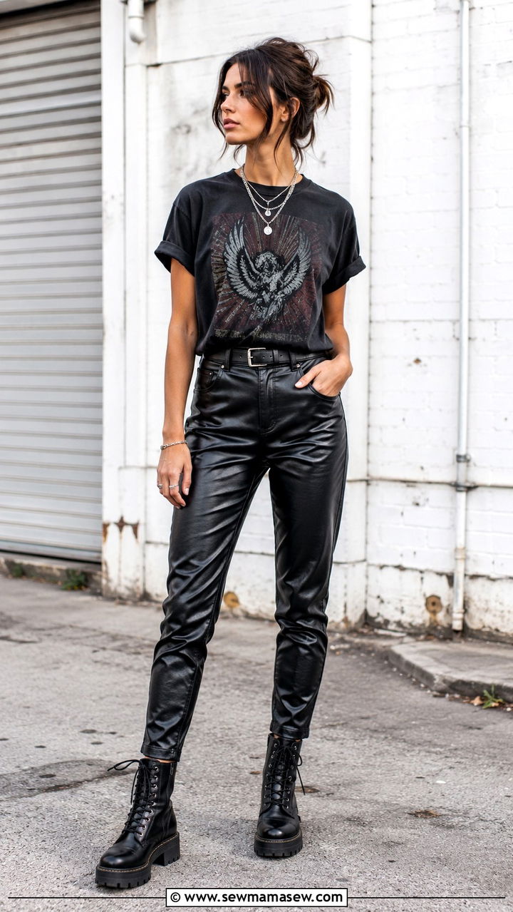 Band T Shirt and Straight Leg Jeans - 25 Band t-shirt outfit ideas