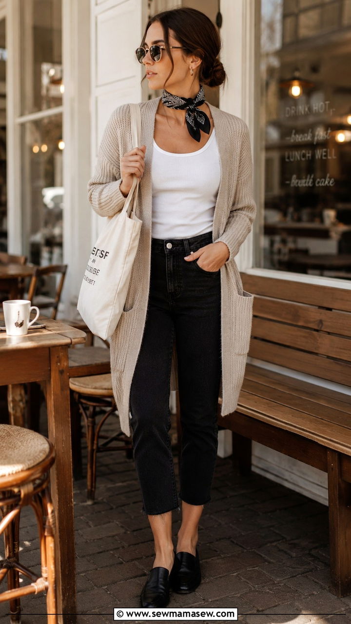 Bandana With Cardigan - 25 Ways to wear a bandana