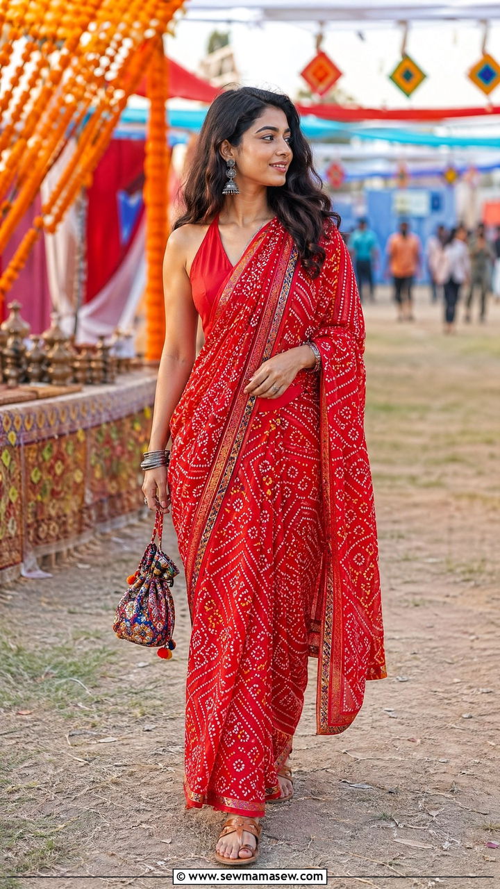Bandhani Saree For Diwali Festivity - 35 Diwali outfit ideas for women