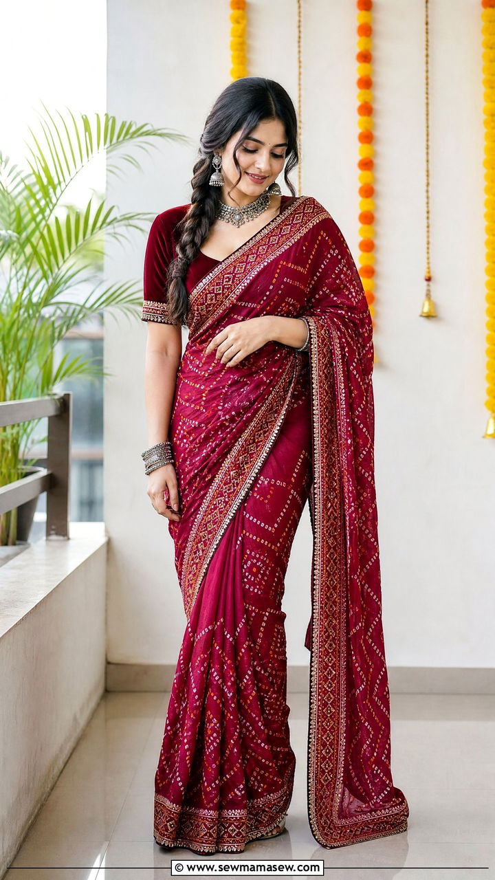Bandhani Saree for Karwa Chauth - 25 Karwa Chauth outfit ideas