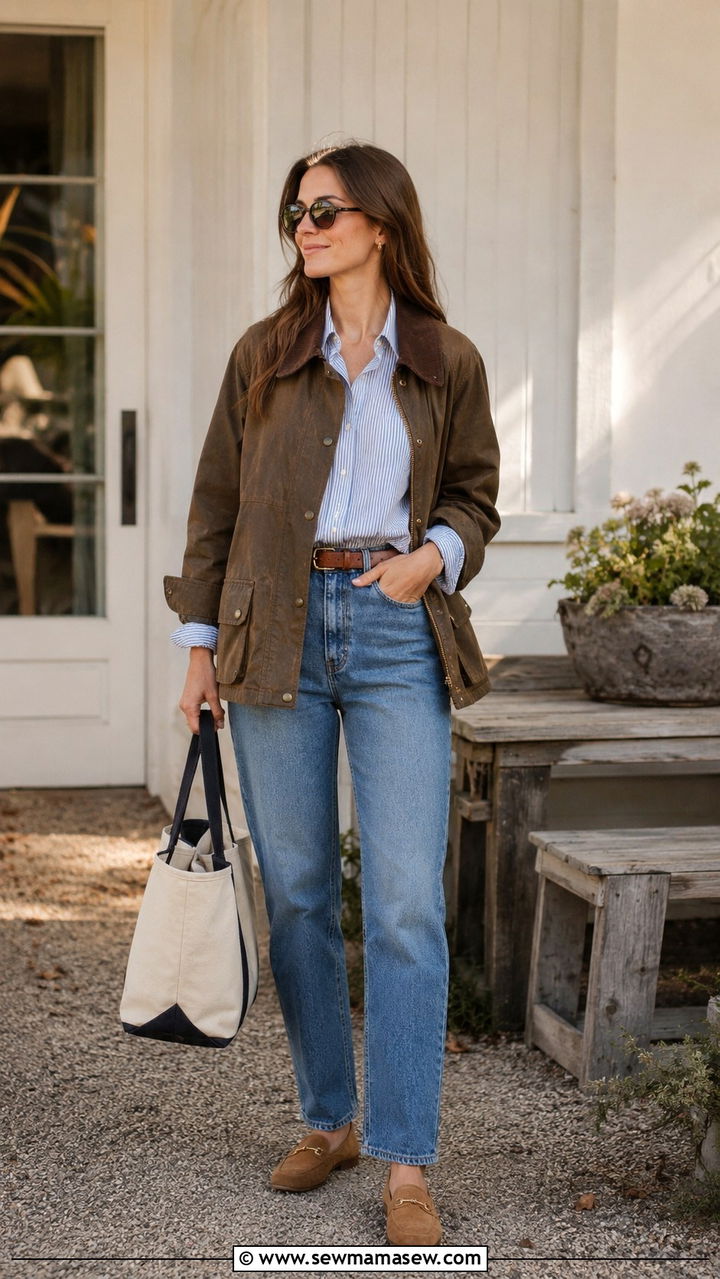 Barn jacket with straight jeans outfit - 30 jacket outfits 2026