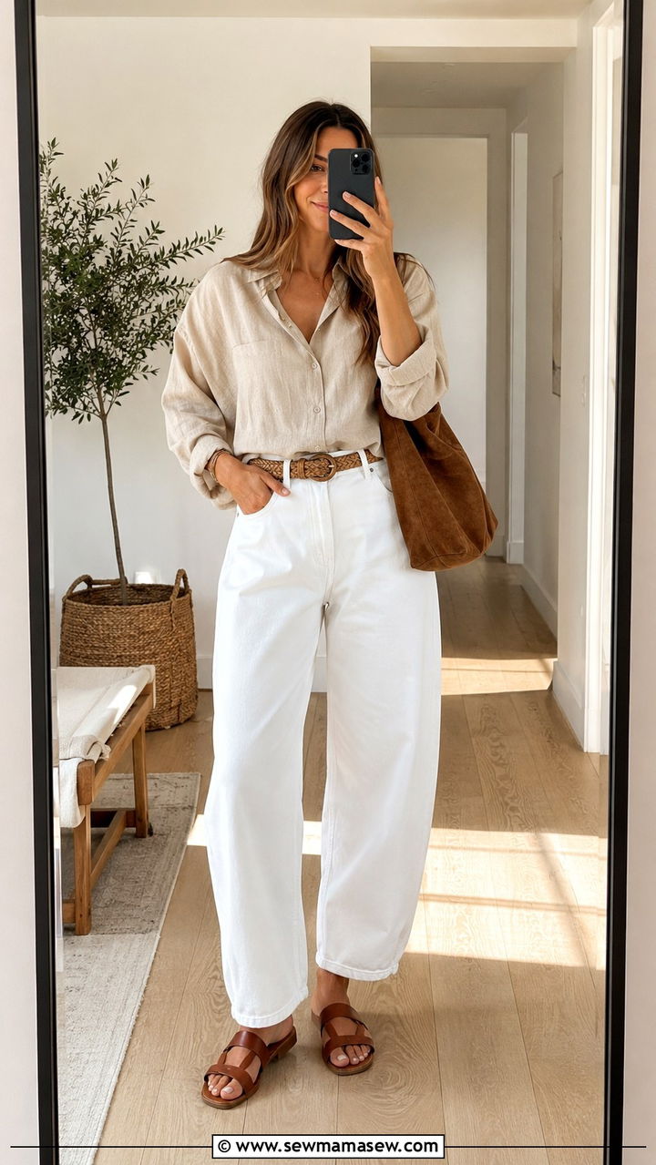 Barrel Jeans With Tank Top Summer Outfit - 20 casual barrel jeans outfits