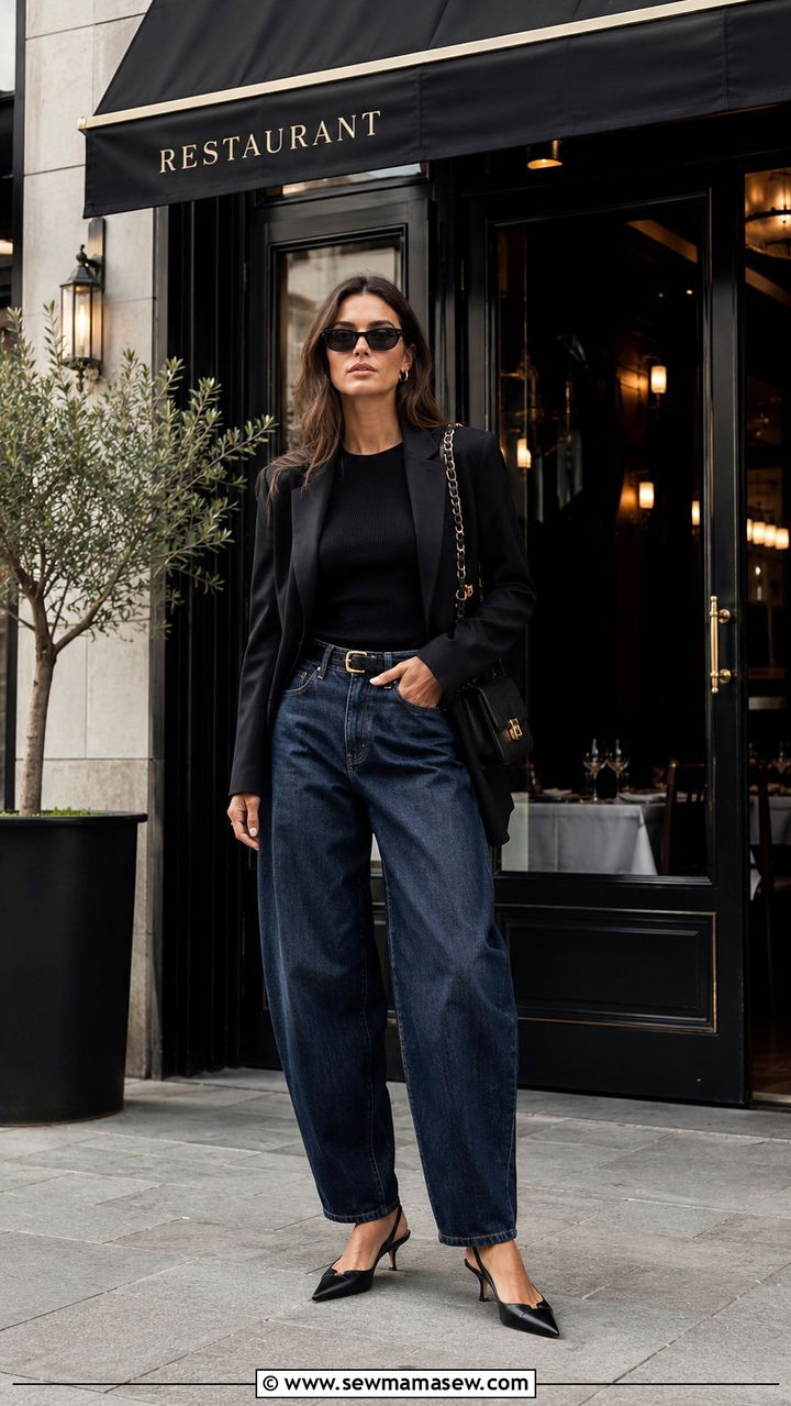 Barrel Jeans With Turtleneck Fall Outfit - 20 casual barrel jeans outfits