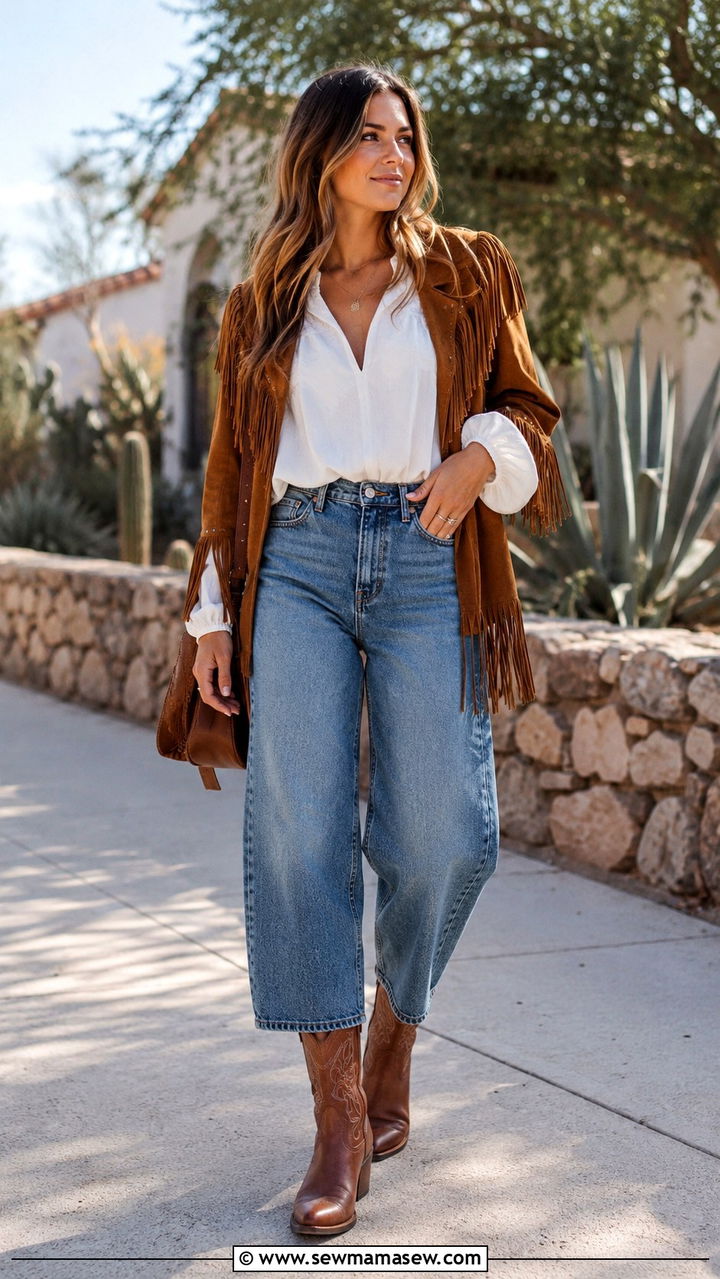 Barrel jeans with cowboy boots outfit - 25 Barrel jeans outfit ideas with boots