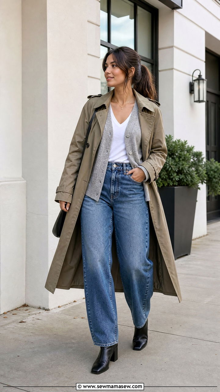 Barrel jeans with leather ankle boots - 25 Barrel jeans outfit ideas with boots