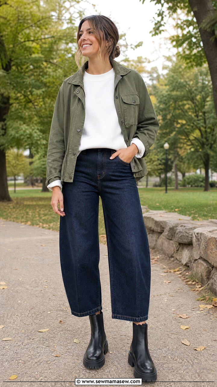 Barrel jeans with lug sole boots - 25 Barrel jeans outfit ideas with boots