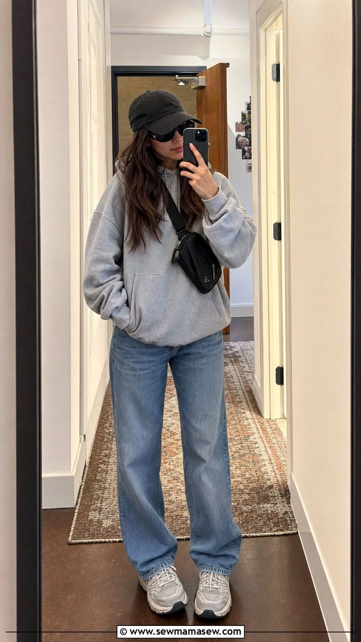 Baseball Cap and Hoodie Outfit College - 35 casual college outfits