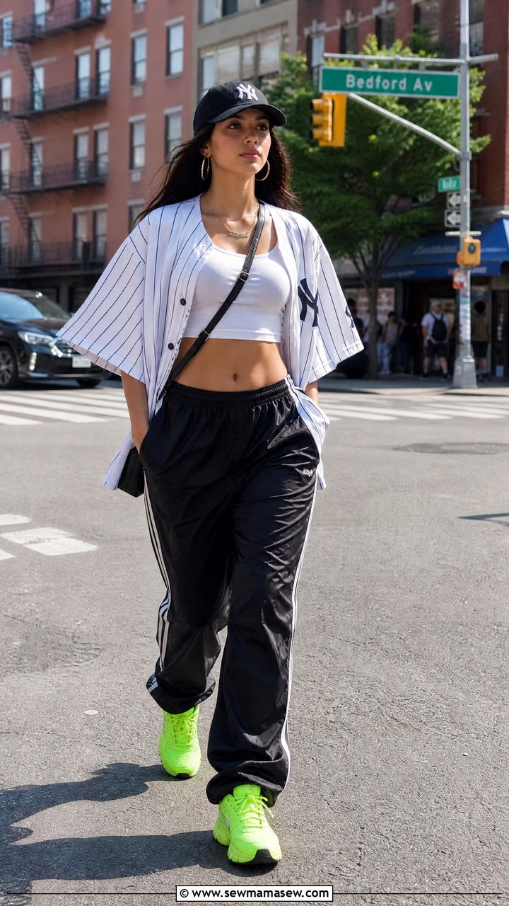 Baseball Jersey and Track Pants Summer Outfit - 30 summer streetwear outfit ideas