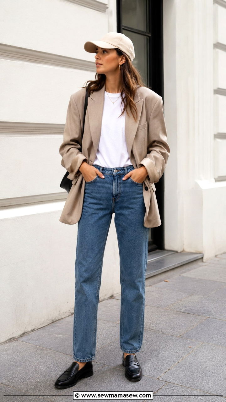Baseball cap with an oversized blazer - 30 How to style a baseball cap