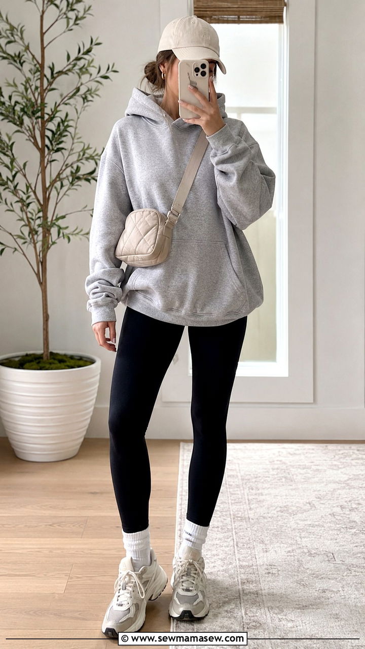 Baseball cap with hoodie and leggings - 30 Ways to wear a baseball cap