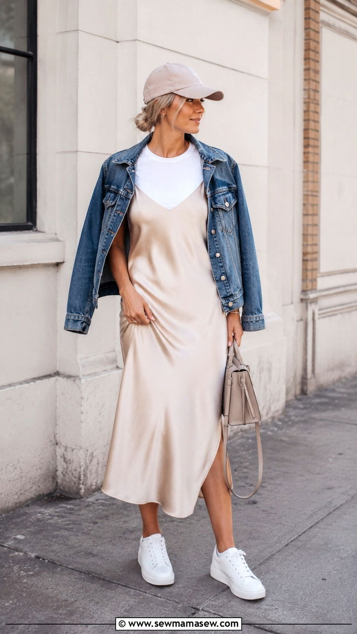 Baseball cap with slip dress - 30 Ways to wear a baseball cap