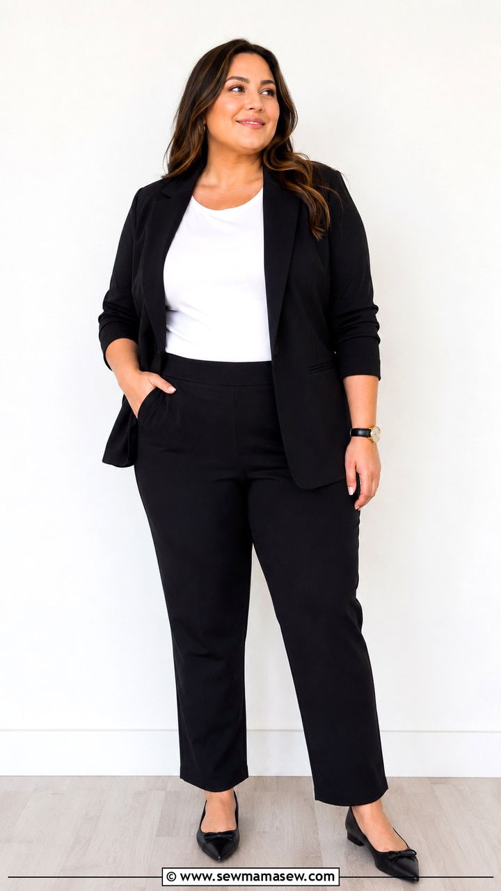 Beas Ponte Blazer with Easy Pants and Flats - 20 Plus size from Universal Standard