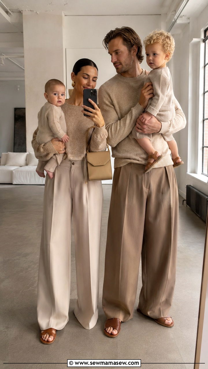 Beige And Tan Family Photo Outfits - 30 classy family photo outfits