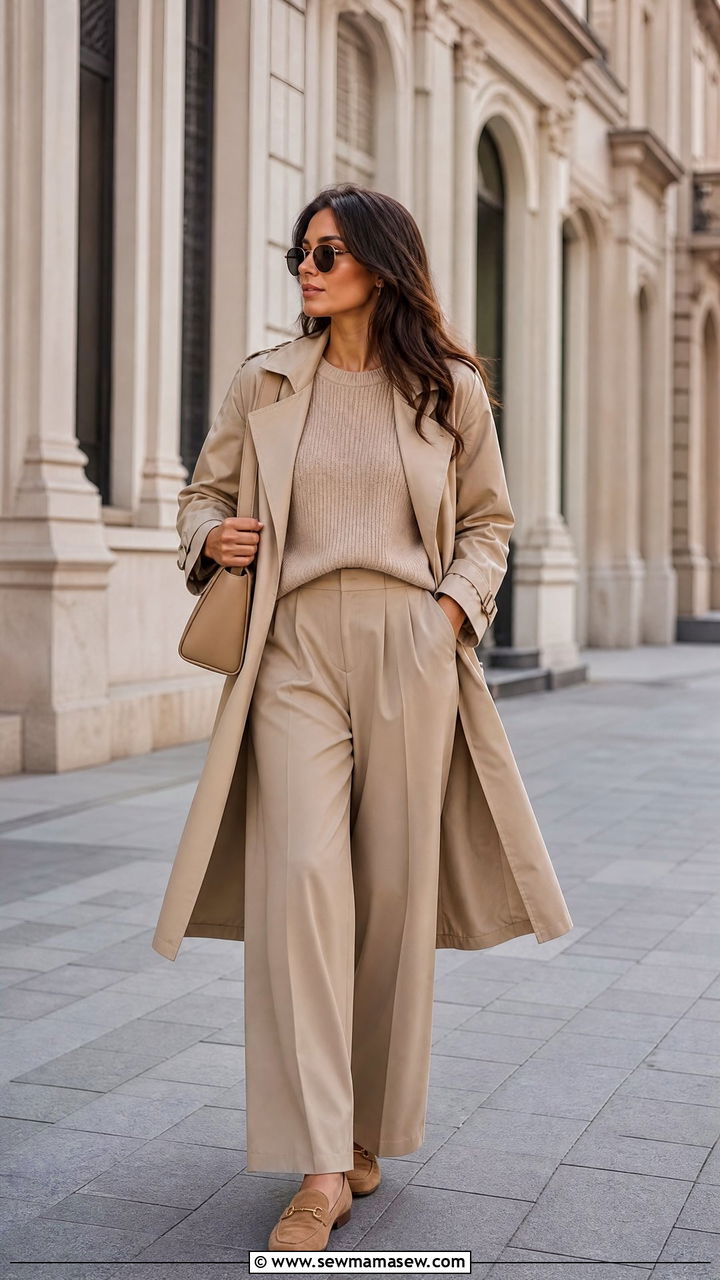 Beige Monochrome Outfit - 25 Head to toe color outfit ideas