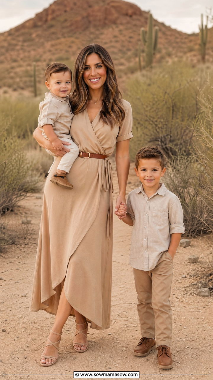 Beige and Tan Family Photo Outfits - 35 family photo outfits