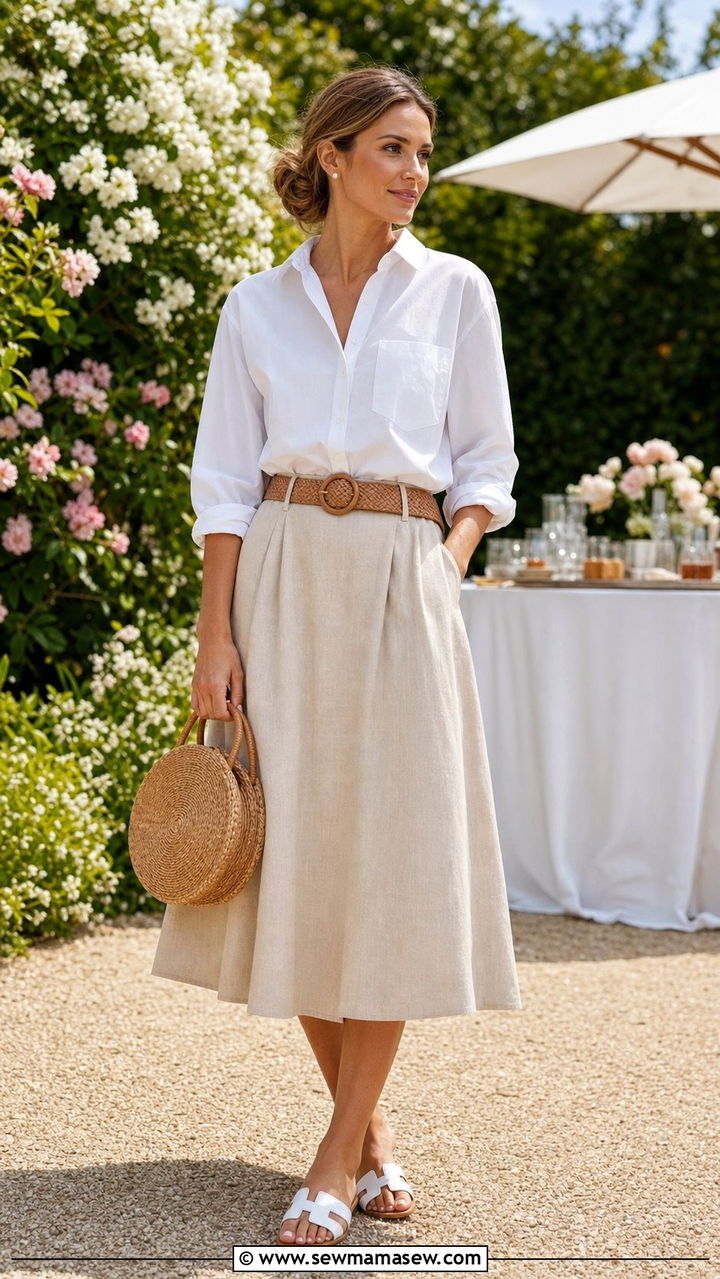 Beige and white outfit - 35 beige outfit ideas for women