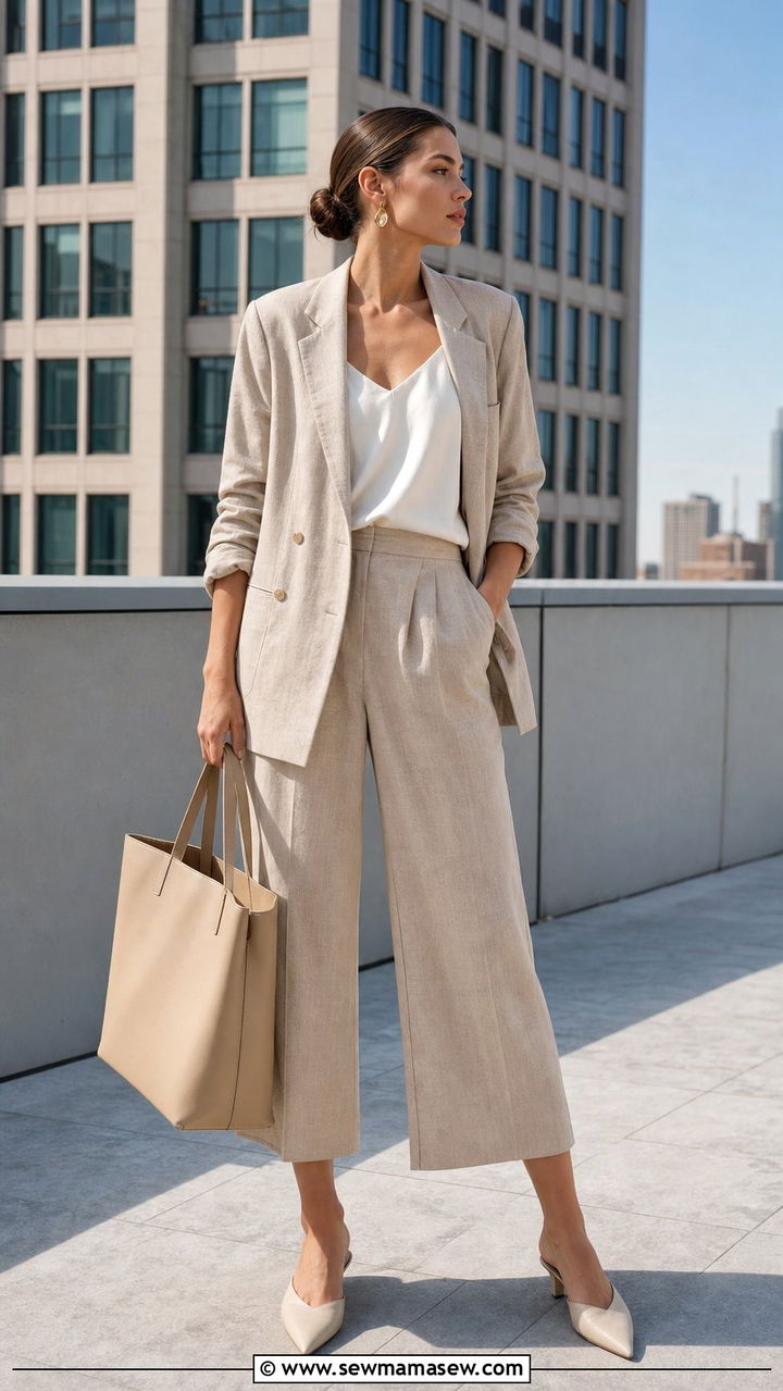 Beige suit outfit women - 35 beige outfit ideas for women