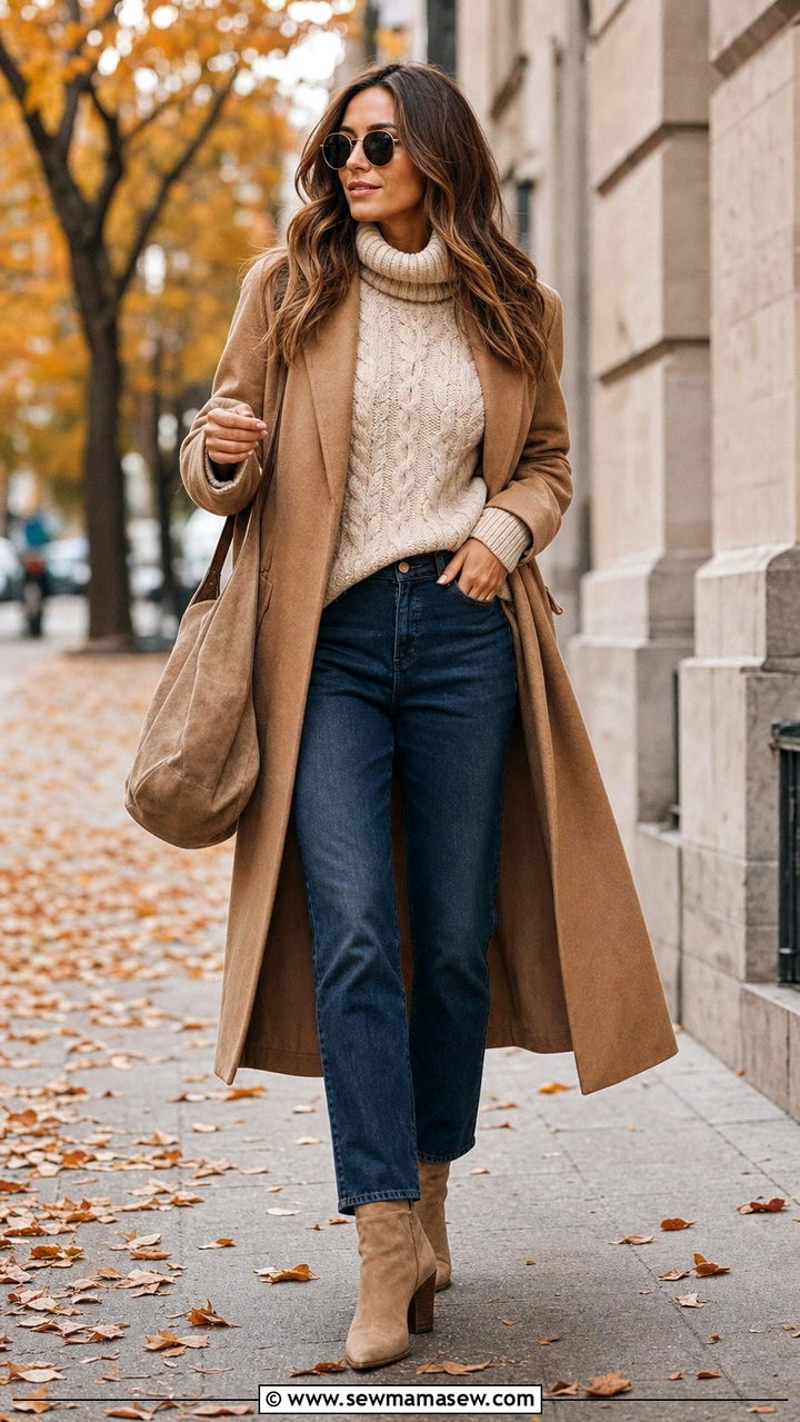 Beige sweater fall outfit - 35 beige outfit ideas for women
