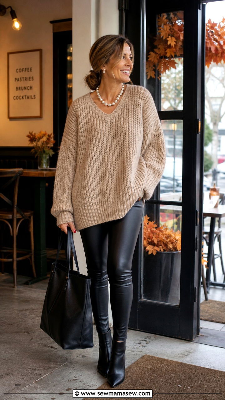 Beige trench coat and ankle jeans with pearl necklace - 40 Pearl necklace outfit ideas