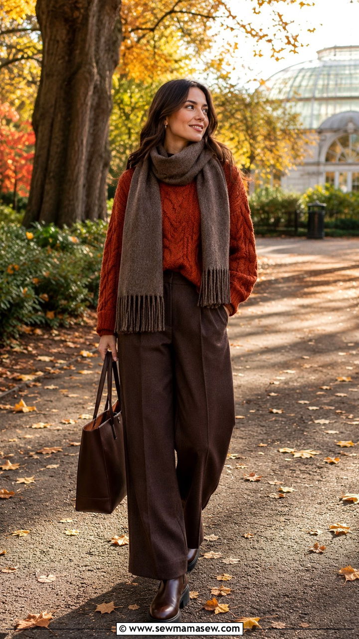 Belfast autumn outfit with chunky knit - 20 Belfast outfit ideas