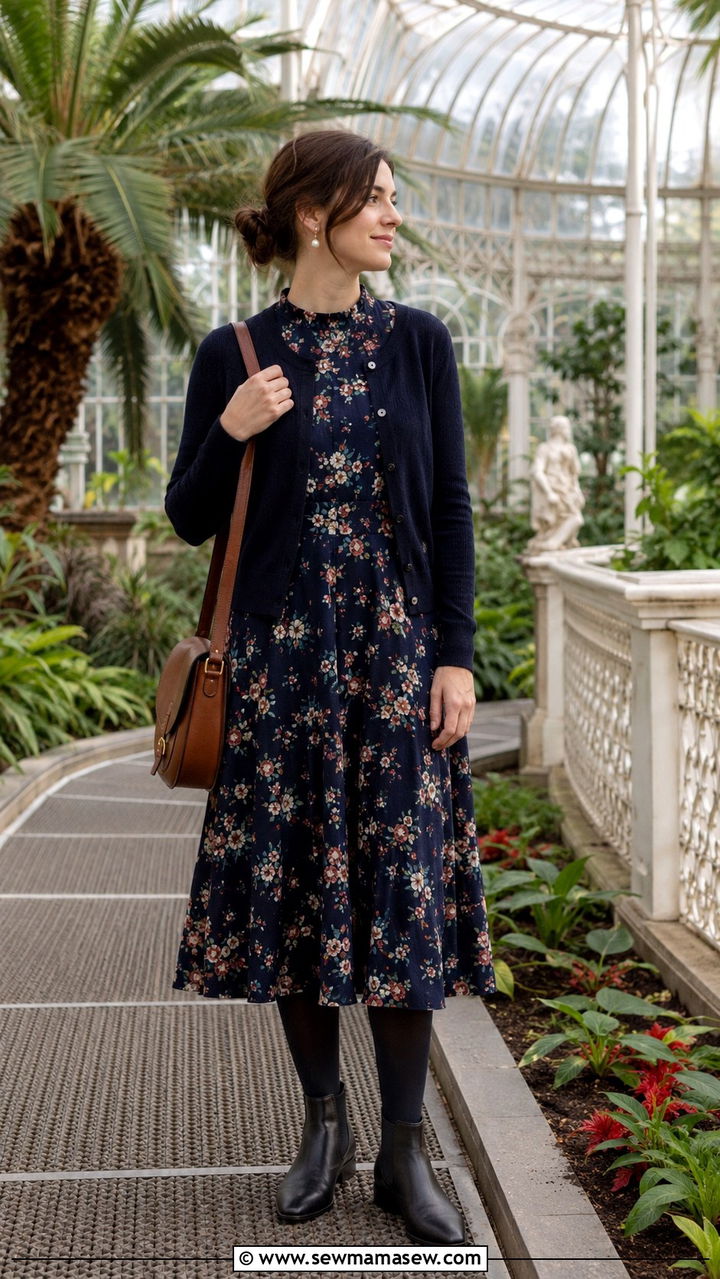 Belfast botanical gardens outfit with floral dress - 20 Belfast outfit ideas