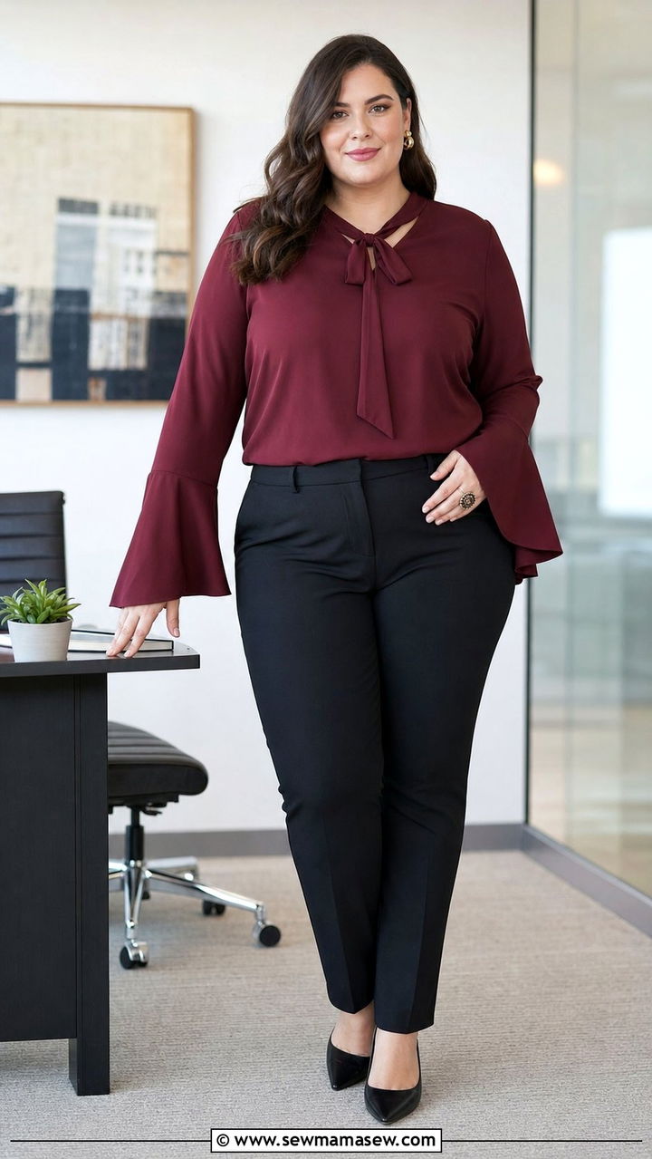 Bell Sleeve Blouse With Slim Pants Boho Look - 35 boho chic outfits ideas
