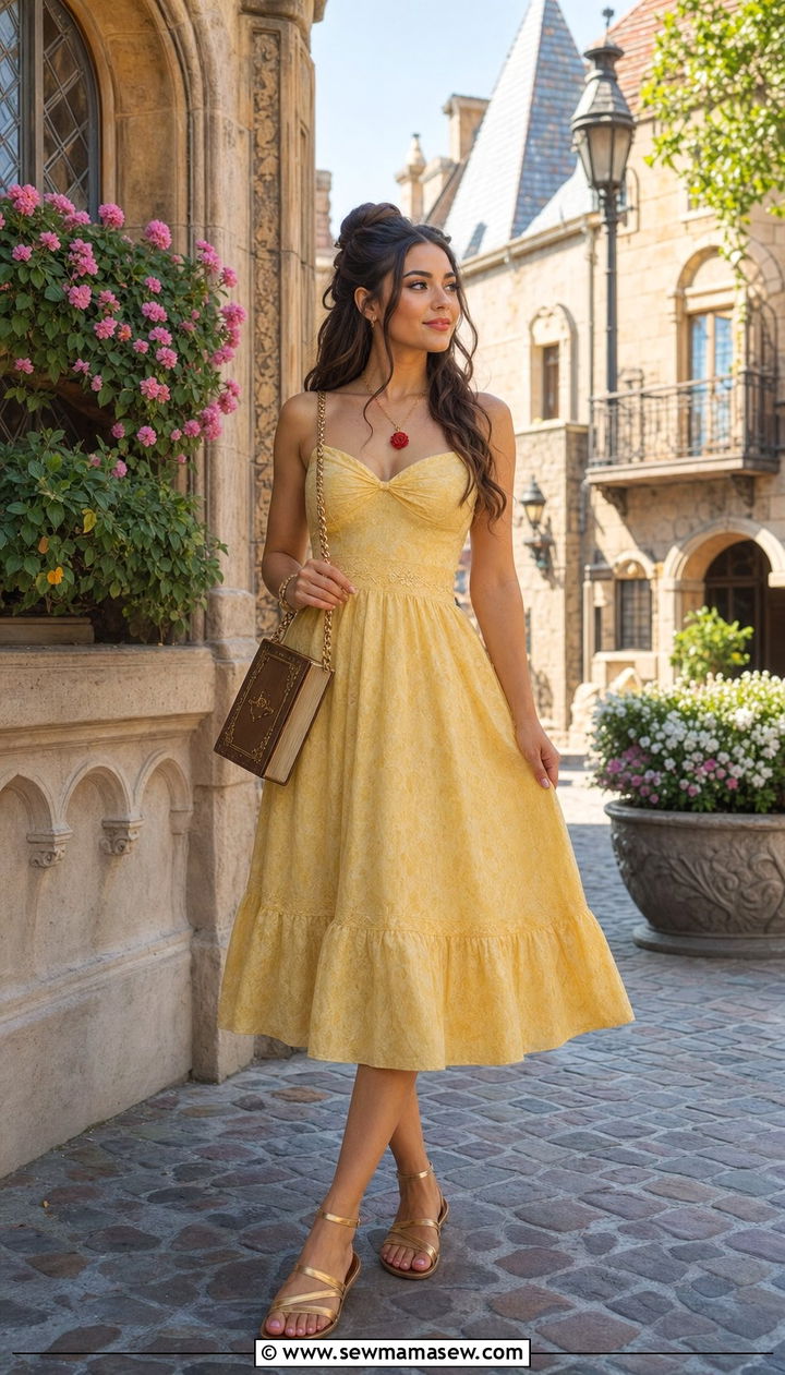 Belle yellow dress Disneybound - 25 Disney princess bounding ideas
