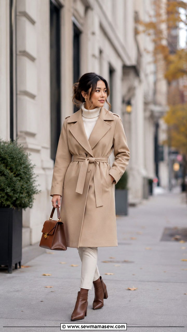 Belted Coat Outfit For Short Women - 20 Petite outfit ideas 5'0