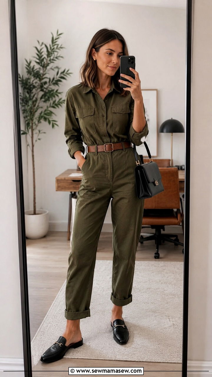 Belted Jumpsuit with Mules - 30 How to style a jumpsuit in summer