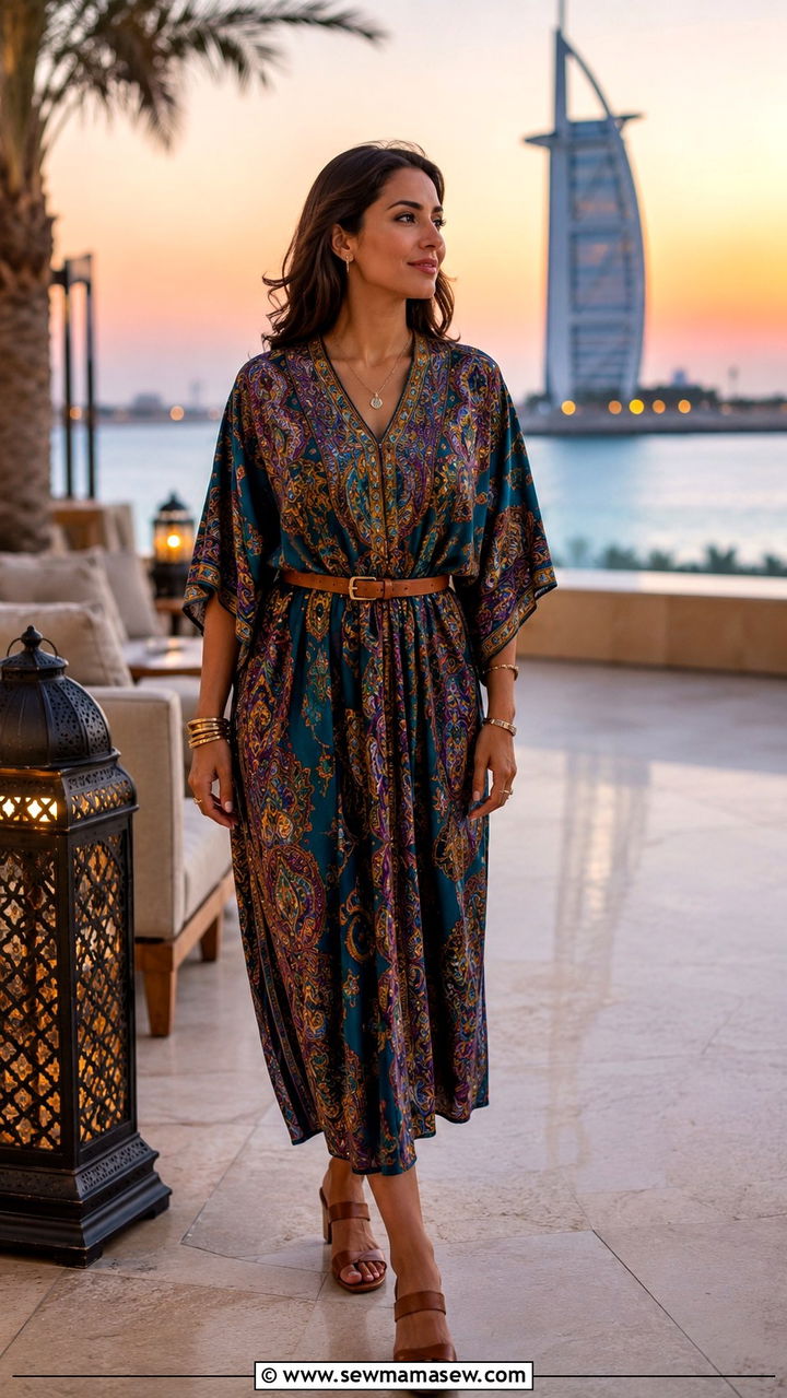 Belted Kaftan Dress Modest Dubai Resort - 25 Resort wear outfit ideas Dubai modest
