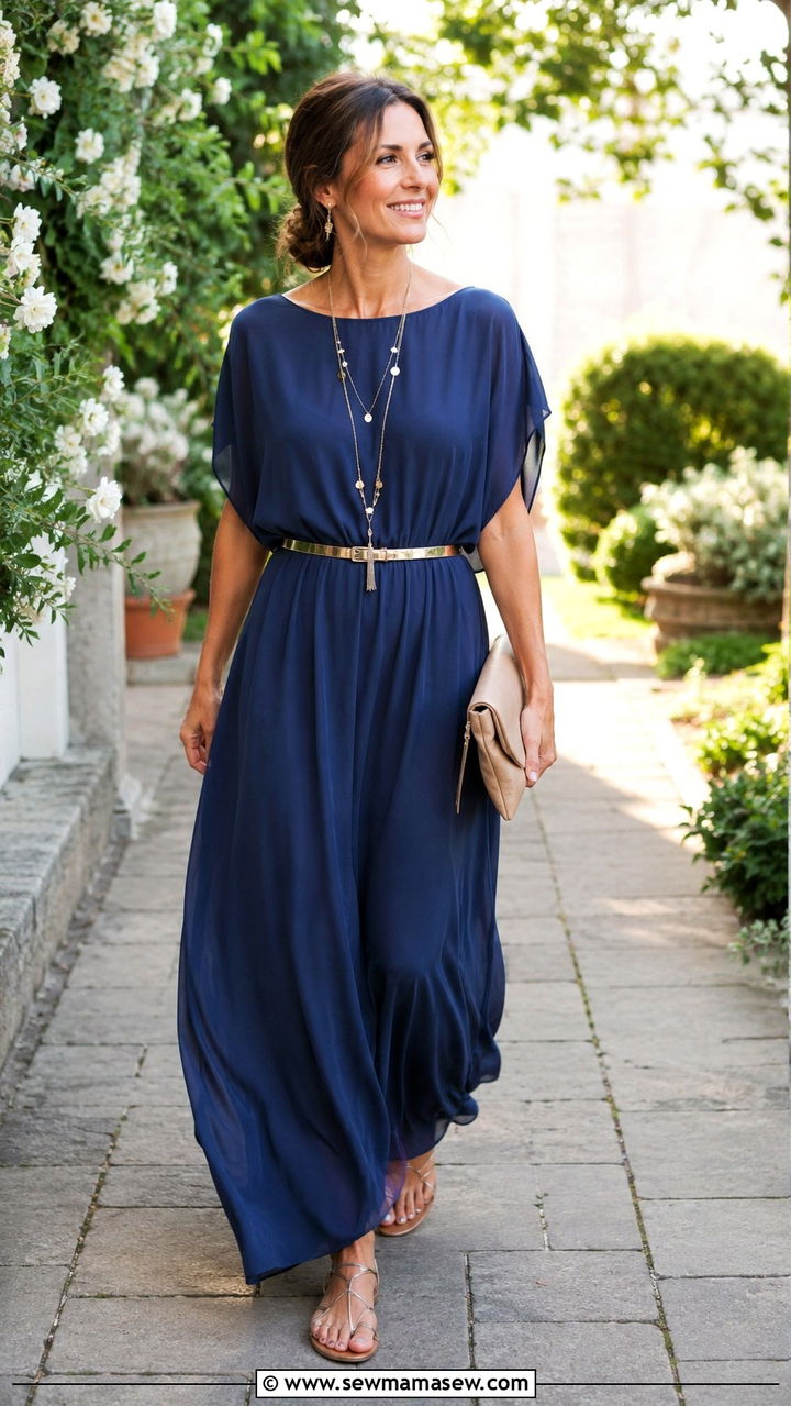 Belted Maxi Dress Wedding Guest Over 40 - 20 summer wedding guest outfits for women over 40