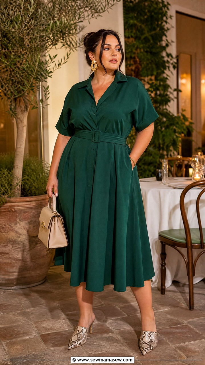 Belted Midi Dress Summer Outfit - 30 Plus size summer dresses