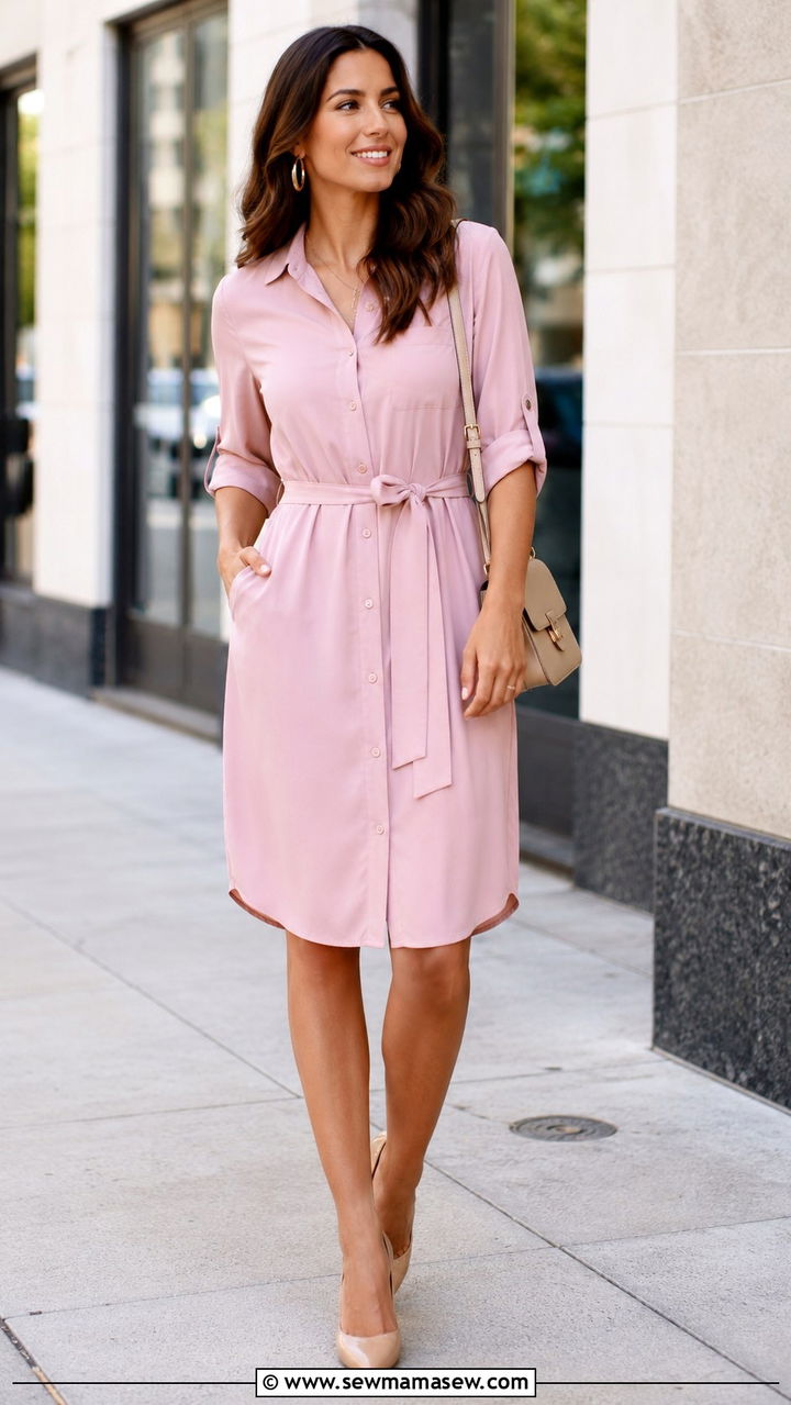 Belted Shirt Dress Outfit Rectangle Body - 30 Outfit ideas for rectangle body