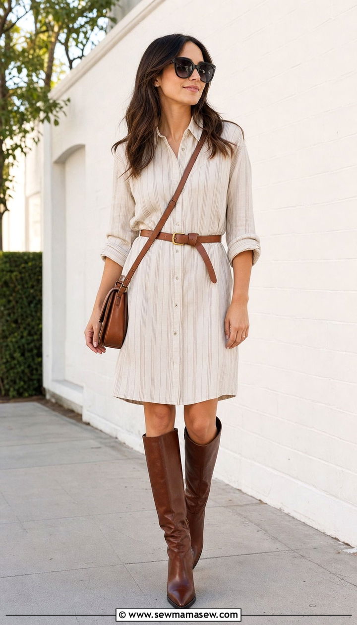 Belted Shirt Dress Rectangle Body Shape - 25 classy outfits for rectangle body shape