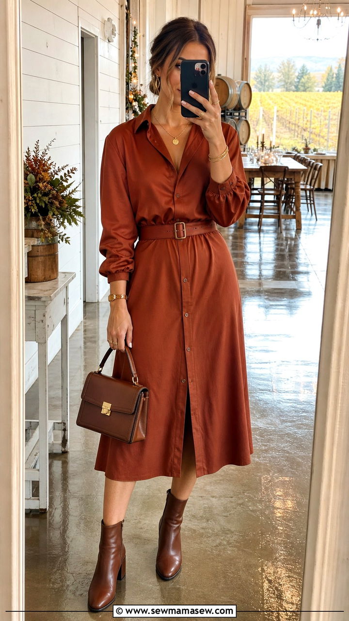 Belted Shirtdress Wedding Guest - 40 what to wear to a wedding guest