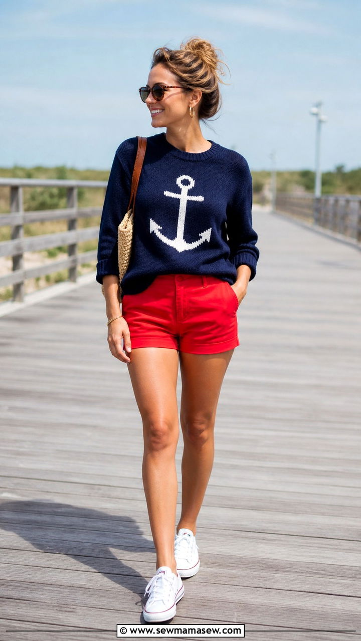 Belted Shirtdress With Leather Sandals - 40 summer preppy outfits
