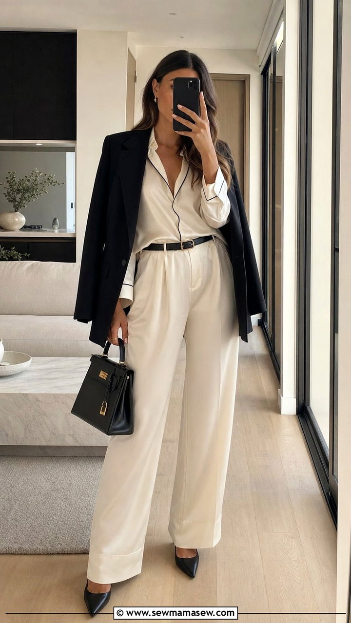 Belted Silk Pajama Set Outfit - 25 Silk pajama set outfit ideas