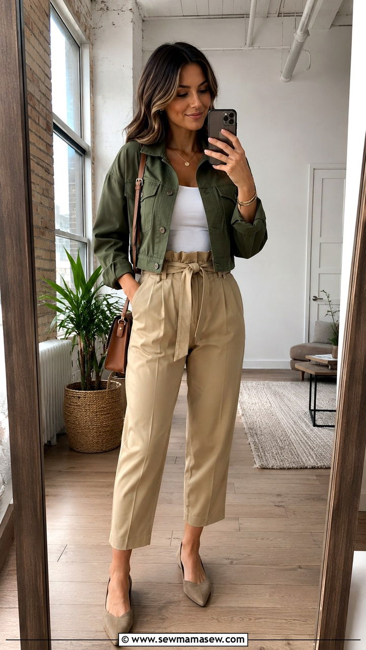 Belted shirt dress with espadrille wedges - 20 spring outfits for rectangle body shape