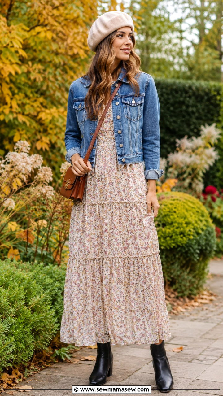 Beret With Maxi Dress and Ankle Boots - 25 Ways to wear a beret
