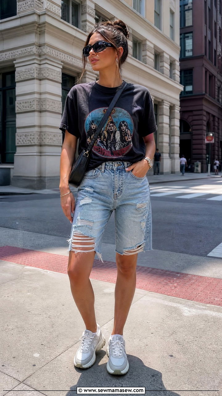 Bermuda Shorts With Graphic Tee Outfit - 25 How to style bermuda shorts