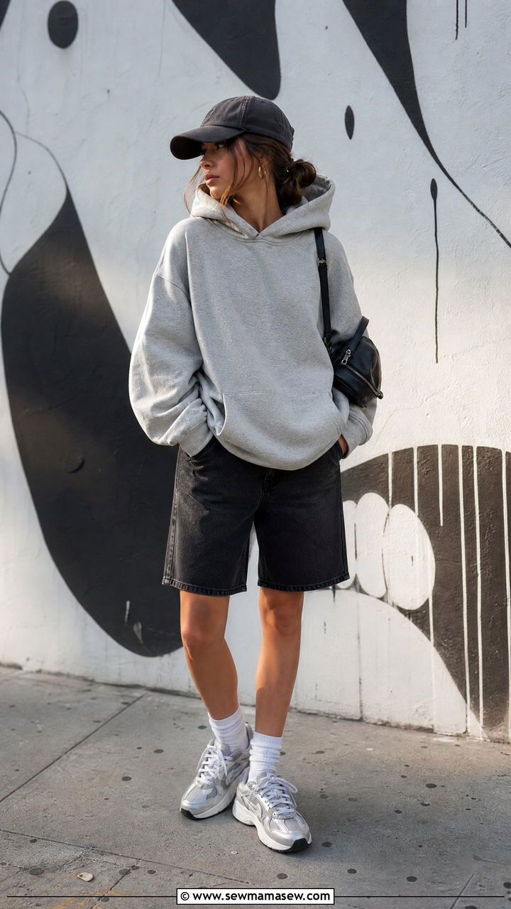 Bermuda Shorts With Oversized Hoodie Outfit - 25 How to style bermuda shorts