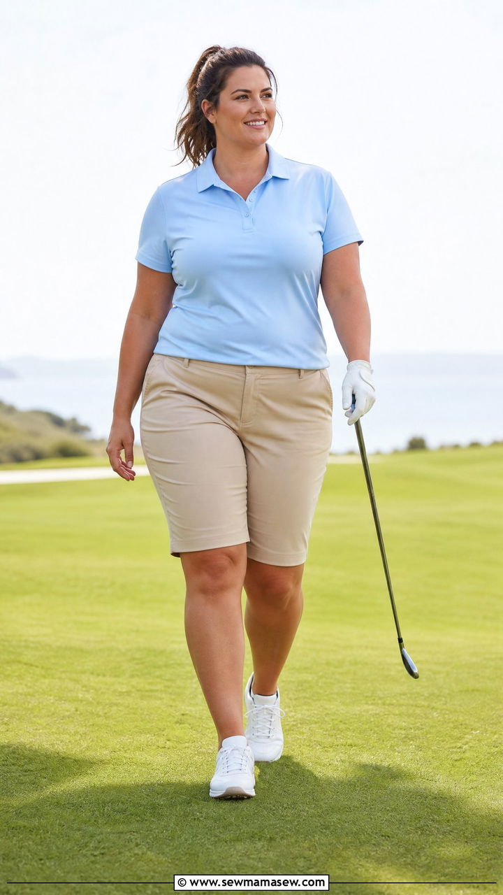 Bermuda shorts and polo golf look plus size - 25 Golf outfit ideas plus size