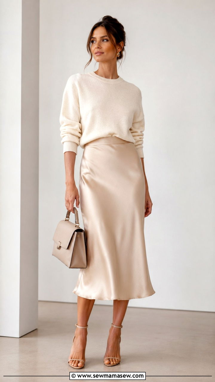 Bias Cut Satin Midi Skirt Outfit - 25 Bias cut skirt outfit ideas